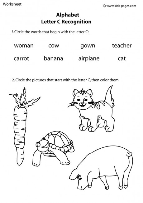 Letter C Recognition worksheet