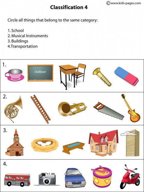 classification4 worksheet