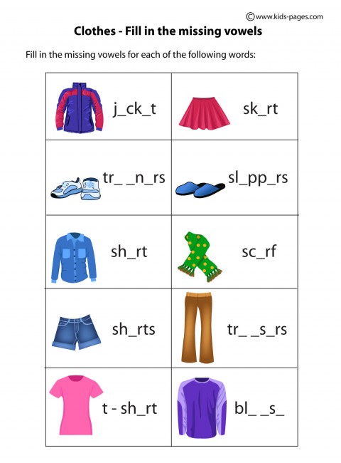 clothes-fill-in-worksheet
