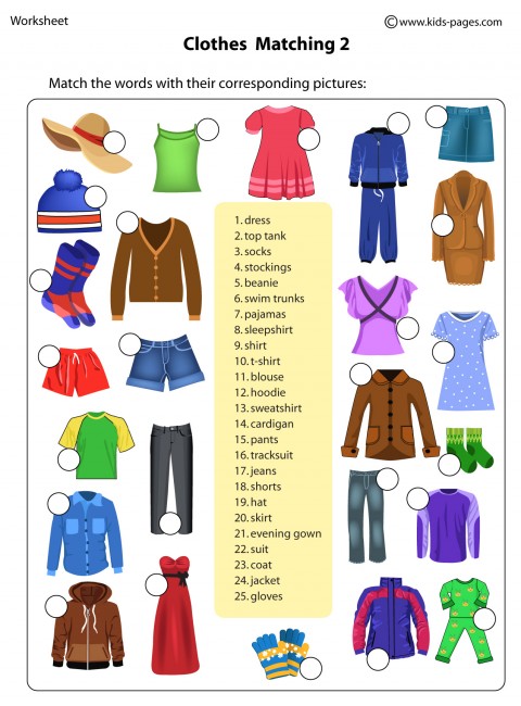 Clothes Matching 2 worksheet