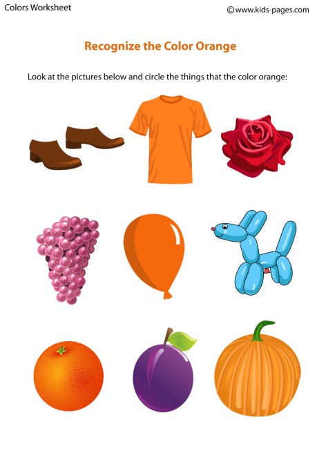 Color Orange worksheet