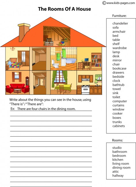 Rooms-Parts of the House worksheet