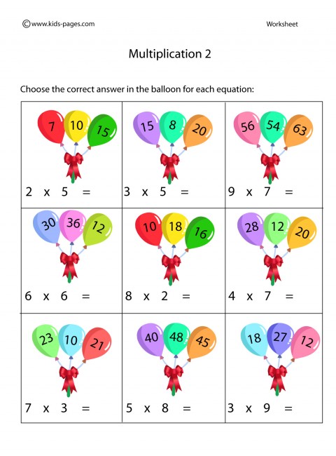 Multiplication X 2 Worksheet