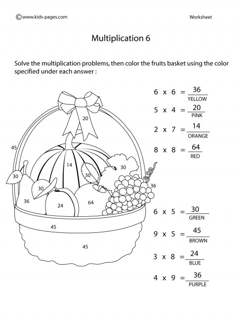 Multiplication Worksheet By 6