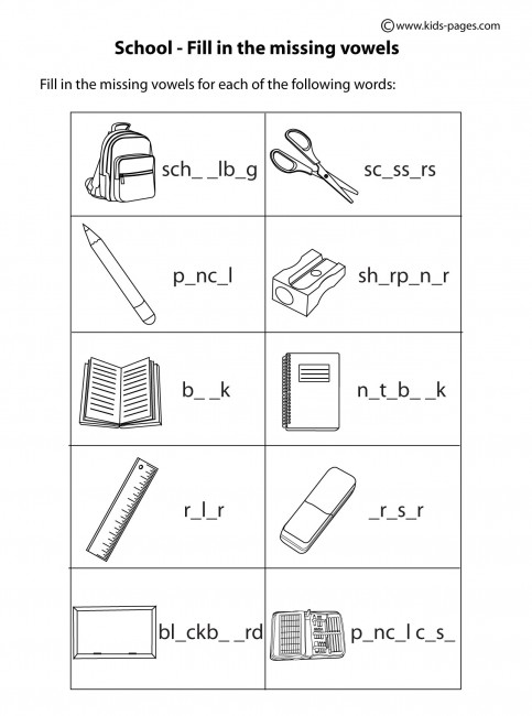 School - Fill In B&W