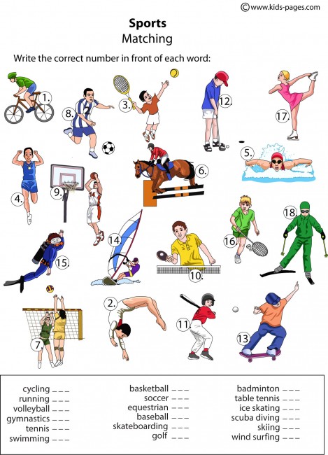 Sports Matching Worksheet sports-matching-worksheet