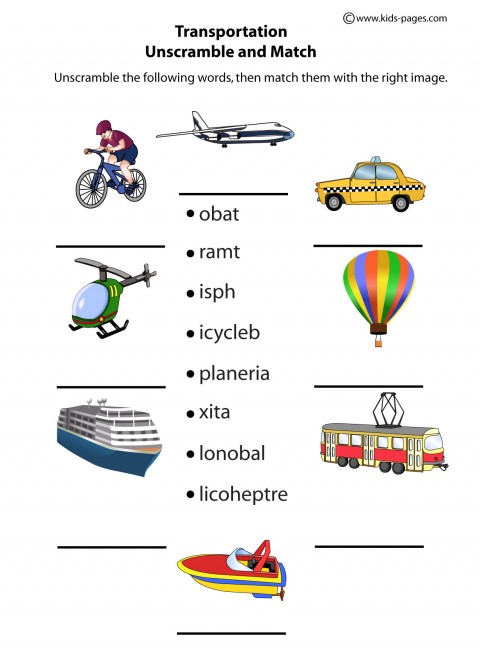Transportation Matching worksheet Vocabulary, English vocabulary