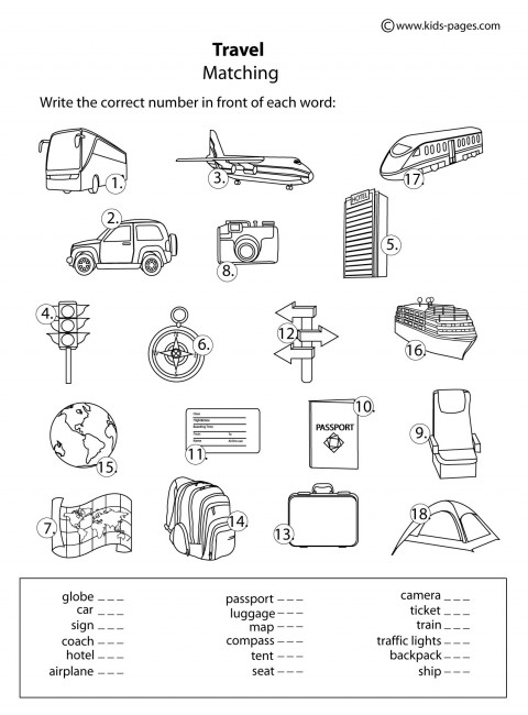 travel worksheets pdf