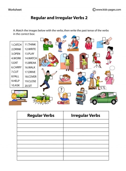 regular and irregular verbs 2 worksheet
